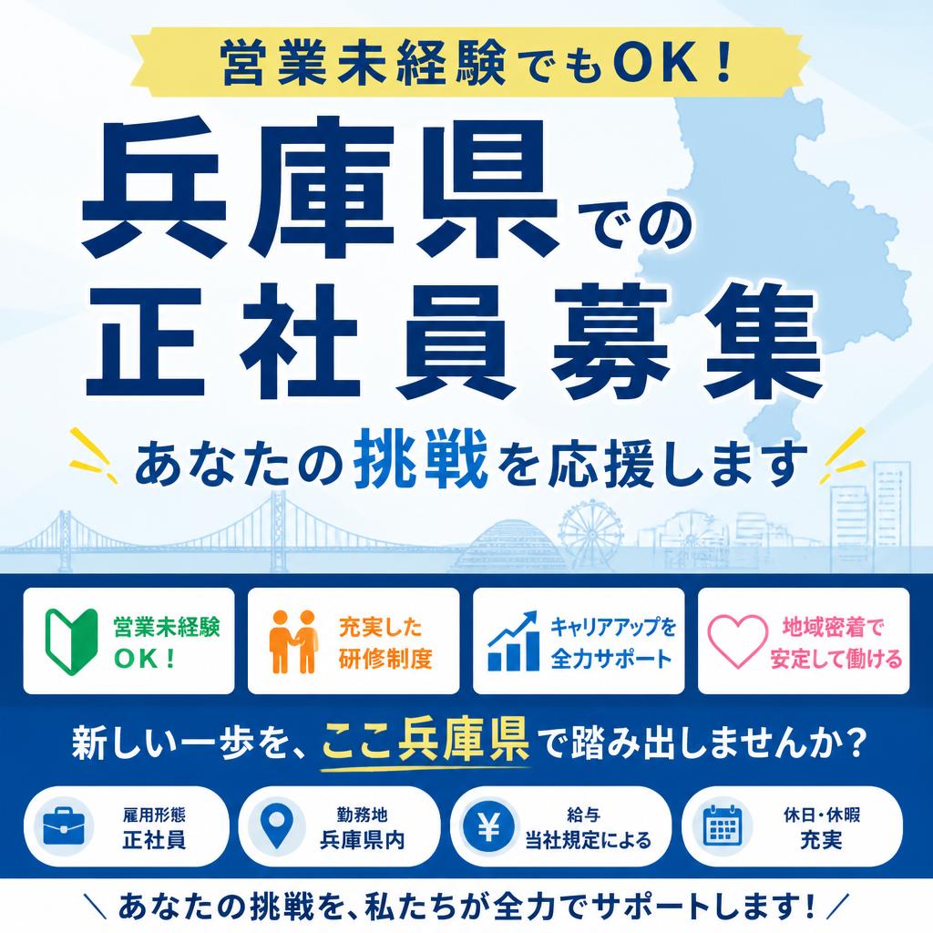 営業未経験でもOK！兵庫県での正社員募集、あなたの挑戦を応援します