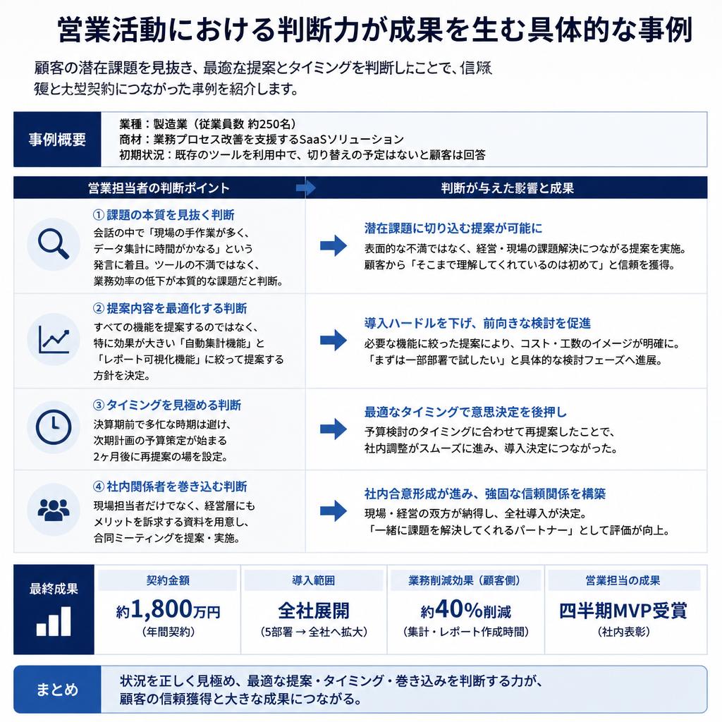 判断力がもたらす営業成果